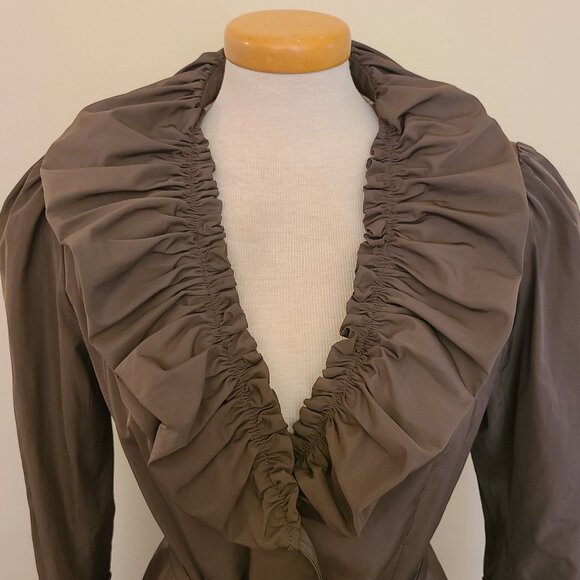 per una Ruffled Collar & Bell Sleeve Belted Coat - Picture 3 of 12